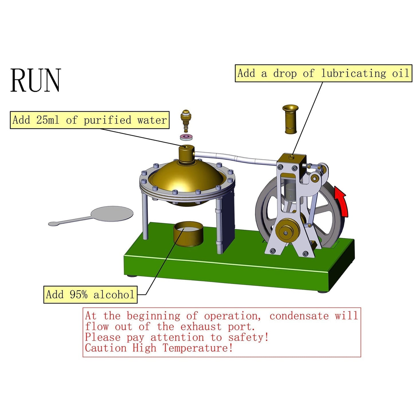 ENJOMOR DIY Hero's Steam Engine Kit with Boiler