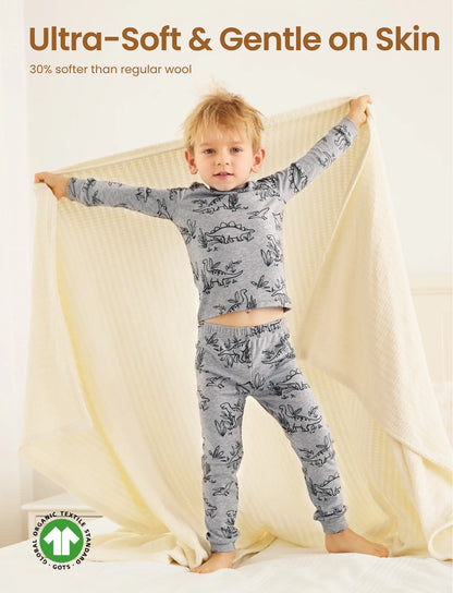 Toddler / Kids 2-piece Pajamas With Animal Print ( Snug-Fitting ) Grey