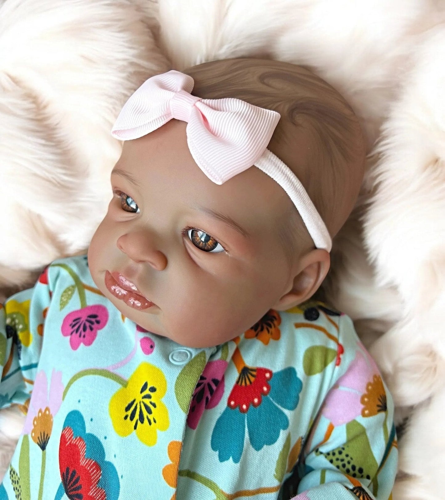 Ember – Open Eyed Biracial Reborn Baby Doll | Realistic Newborn Girl – Crafted with Care in the UK