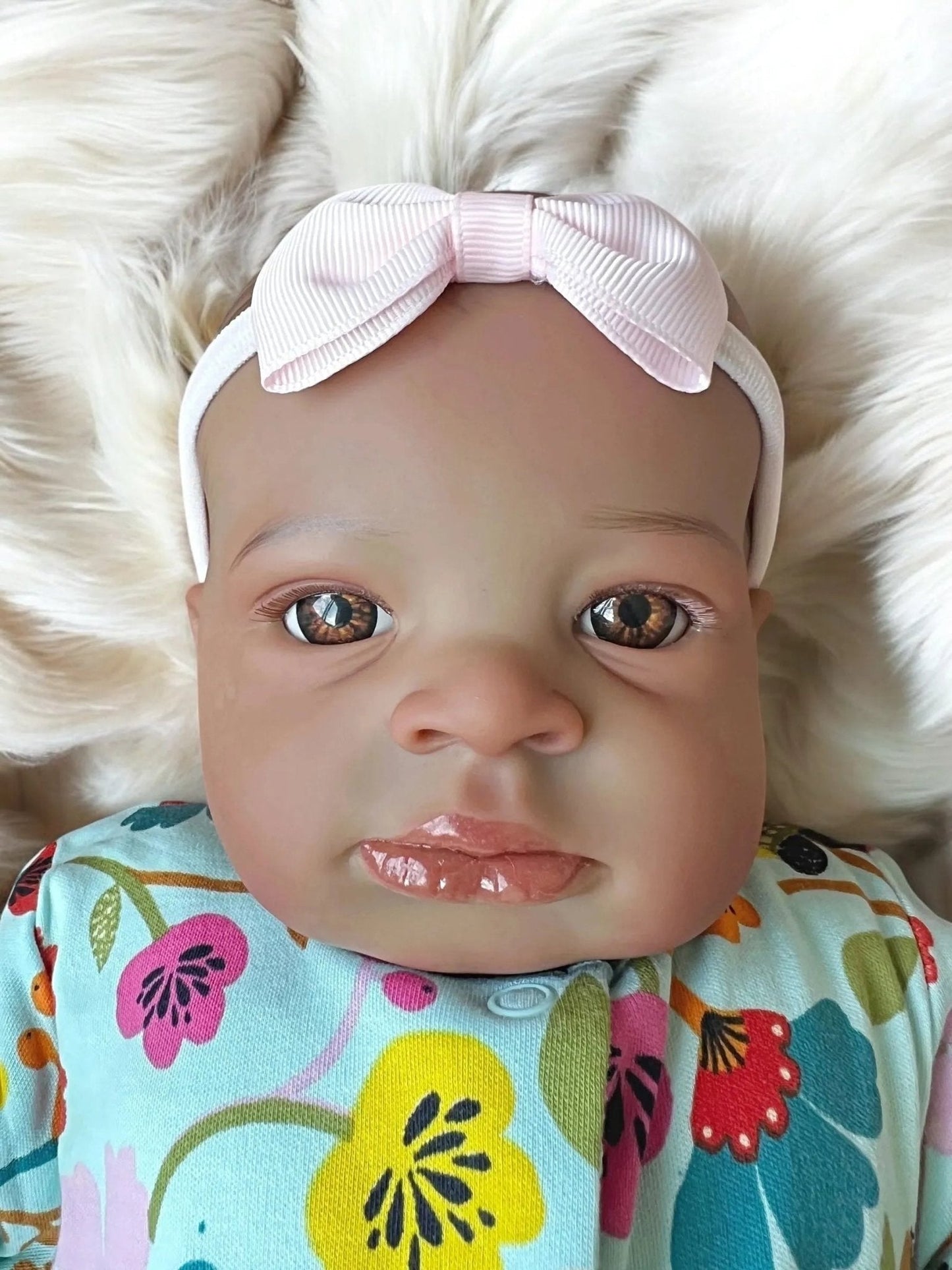 Ember – Open Eyed Biracial Reborn Baby Doll | Realistic Newborn Girl – Crafted with Care in the UK