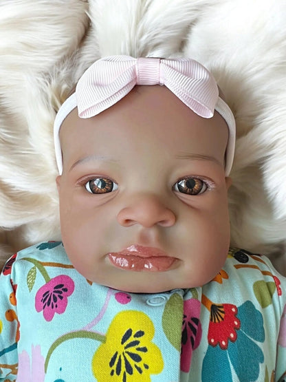 Ember – Open Eyed Biracial Reborn Baby Doll | Realistic Newborn Girl – Crafted with Care in the UK