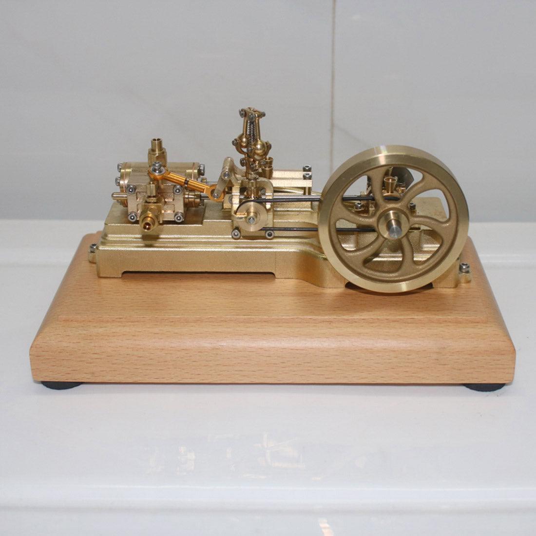 S10 1.7CC Mini Retro Horizontal Single-cylinder Reciprocating Double-acting Mill Steam Engine Model Toys with Speed Reducer
