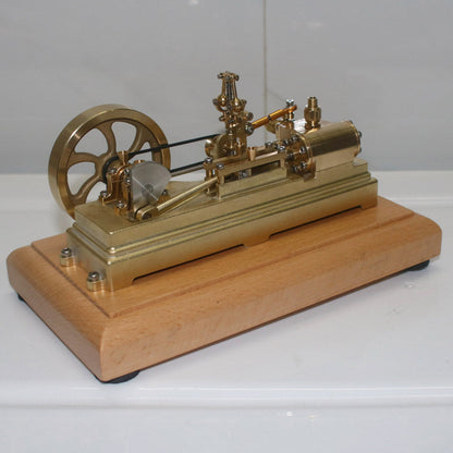 S10 1.7CC Mini Retro Horizontal Single-cylinder Reciprocating Double-acting Mill Steam Engine Model Toys with Speed Reducer
