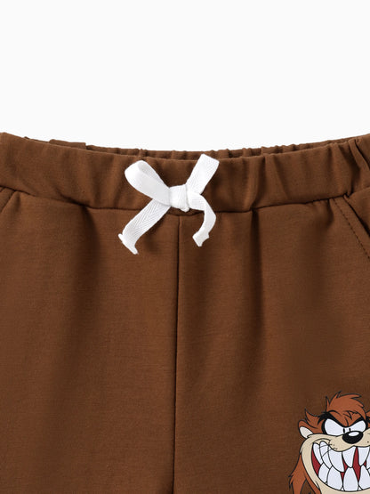 Looney Tunes Toddler Boys 2pcs Character Print Tee with Shorts Set Brown