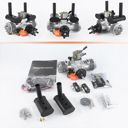 EPHIL XG-40cc-T Two-Stroke Twin-Cylinders Horizontally Opposed Gasoline Engine Model for Fixed-Wing Aircraft Models
