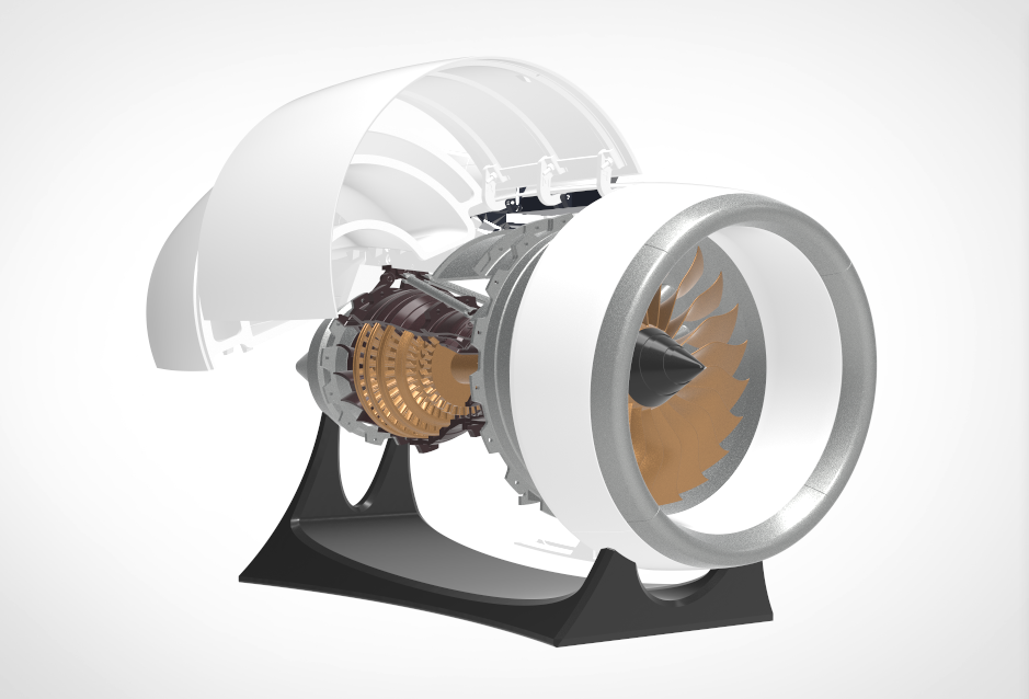 SKYMECH NTR-900 1/30 Turbofan Engine Model Kit - Build Your Own Turbofan Engine that Works - Working Jet Engine 150PCS