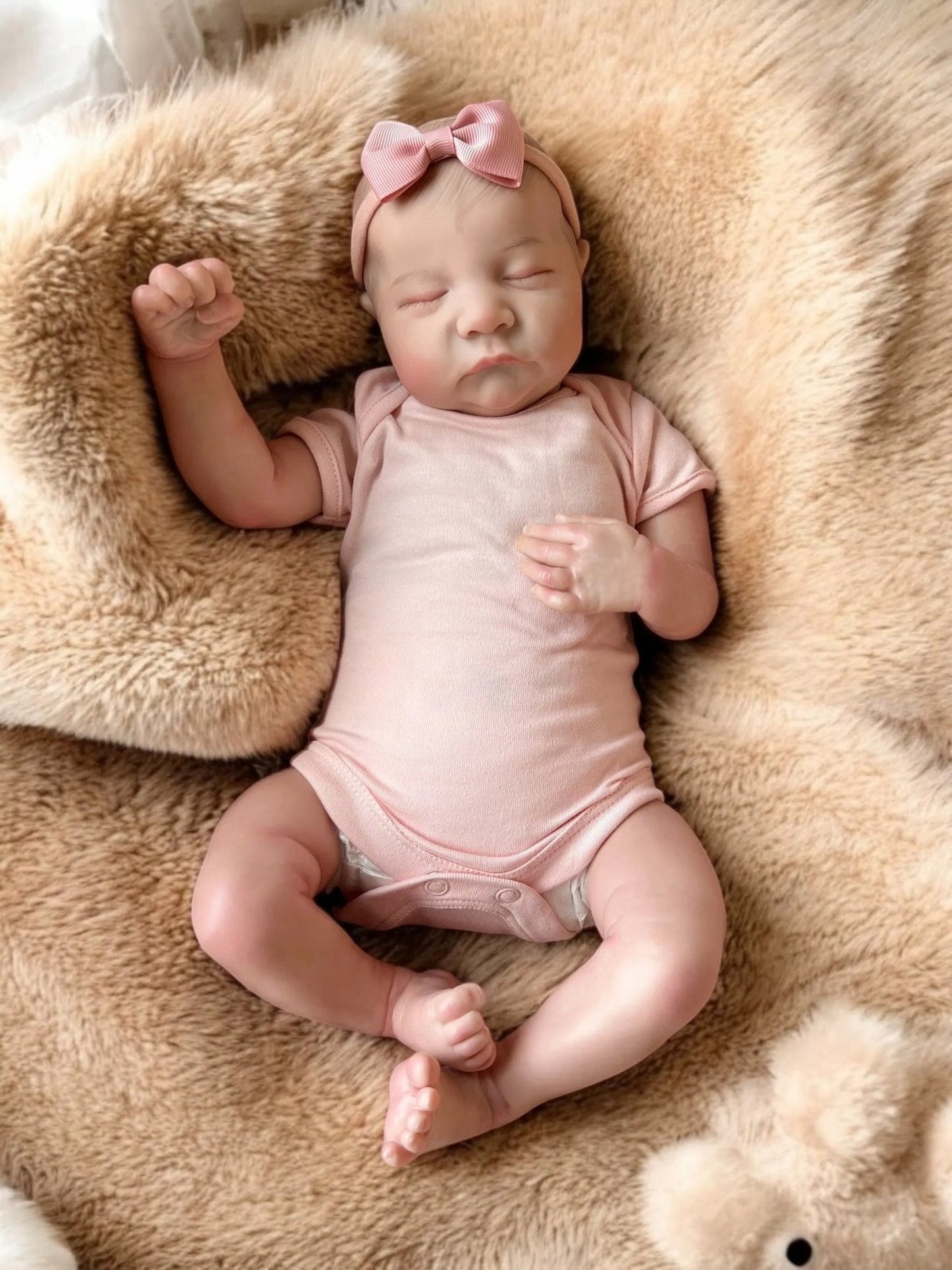 Lacey – Closed Eyed Reborn Baby Doll | Realistic Newborn Girl – Crafted with Care in the UK