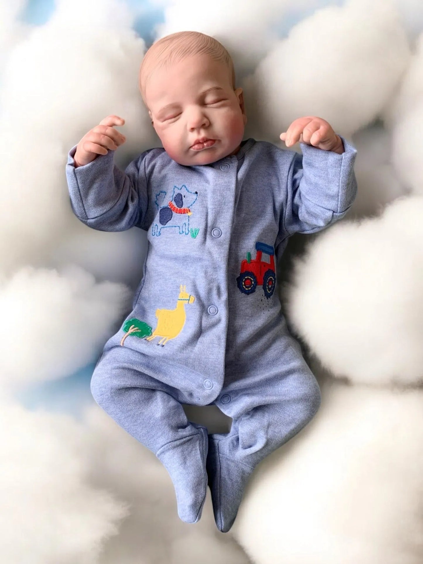 Louis – Closed Eyed Reborn Baby Doll | Realistic Newborn Boy – Crafted with Care in the UK
