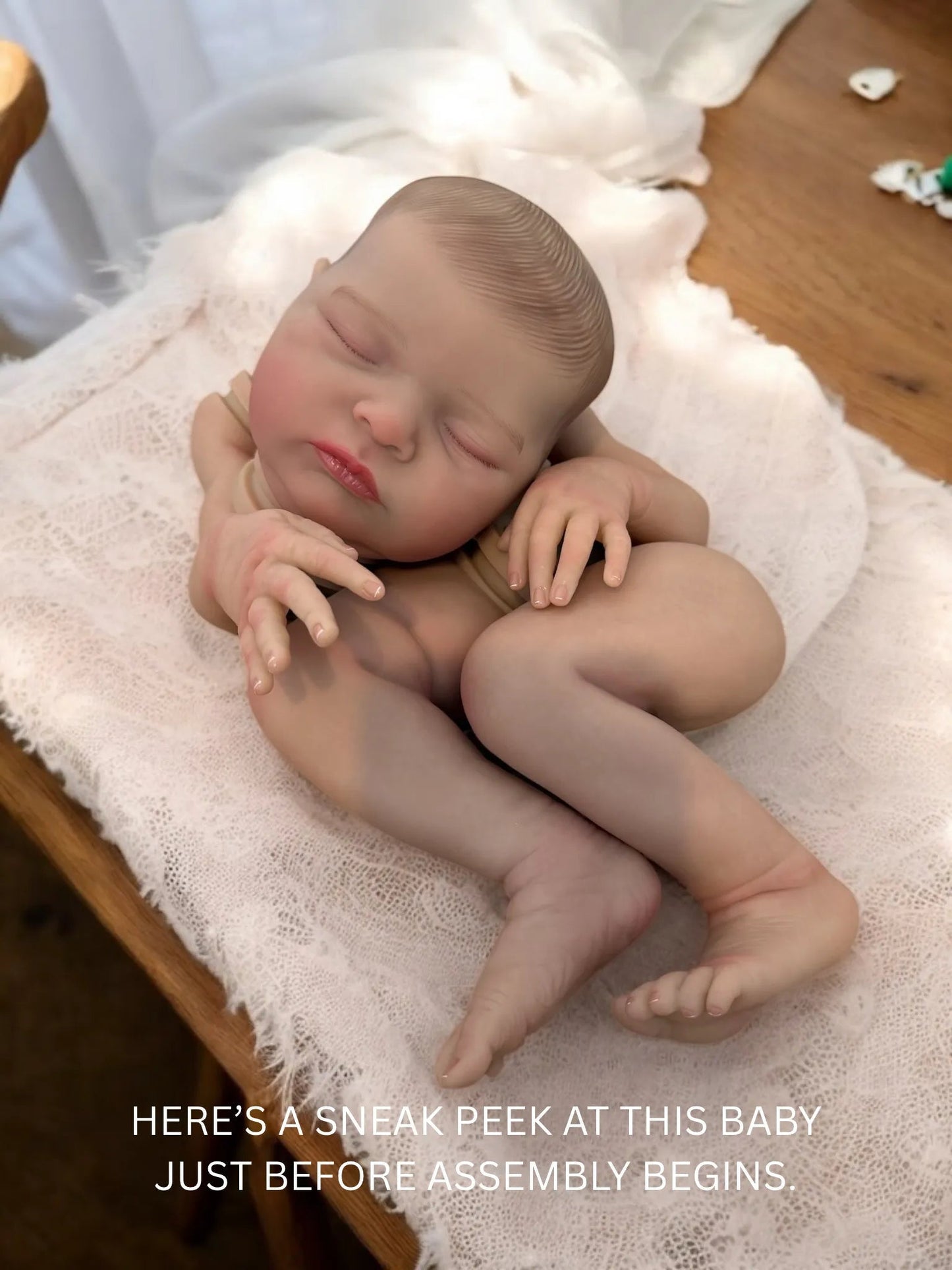 Luna – Closed Eyed Reborn Baby Doll | Realistic Newborn Girl – Crafted with Care in the UK