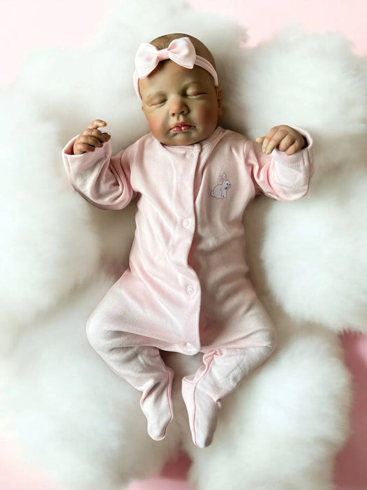 Lyla – Closed Eyed Biracial Reborn Baby Doll | Realistic Newborn Girl – Crafted with Care in the UK