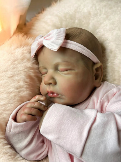 Lyla – Closed Eyed Biracial Reborn Baby Doll | Realistic Newborn Girl – Crafted with Care in the UK