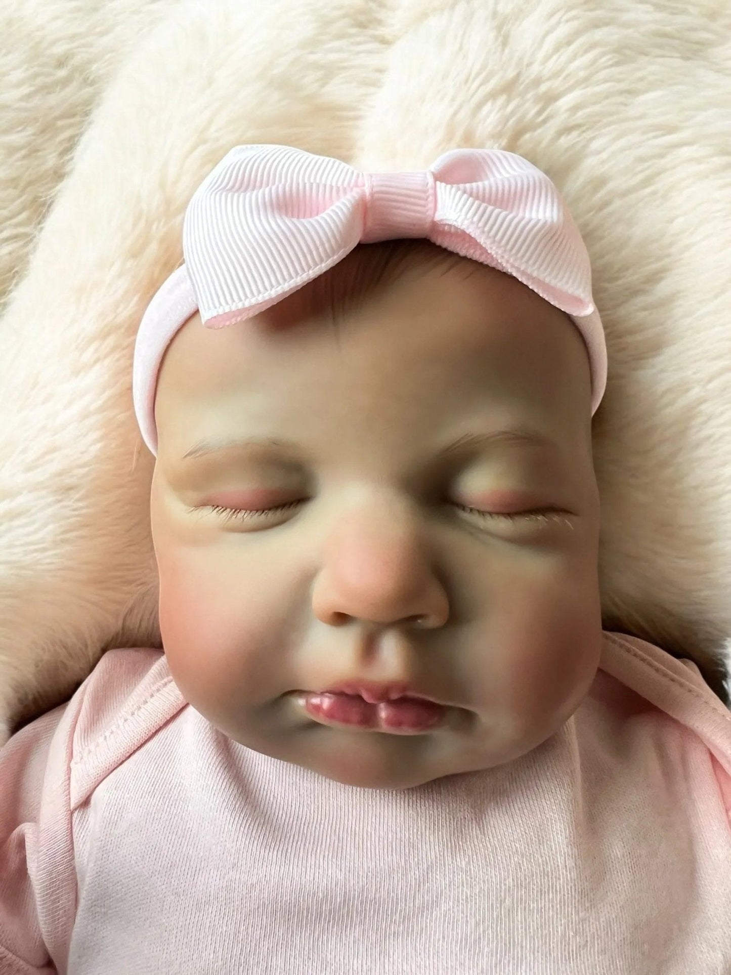 Lyla – Closed Eyed Biracial Reborn Baby Doll | Realistic Newborn Girl – Crafted with Care in the UK