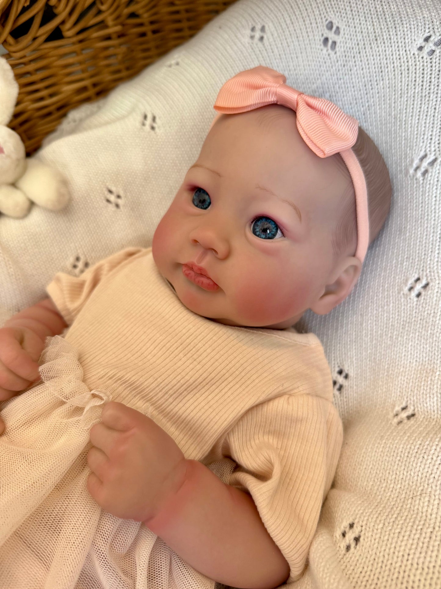 Amelia – Open Eyed Reborn Baby Doll | Realistic Newborn Girl – Crafted with Care in the UK