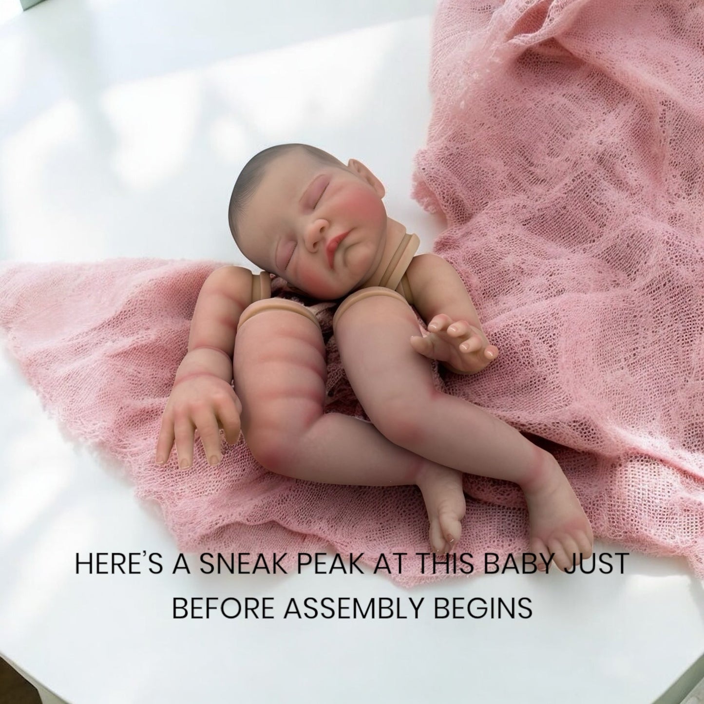 Asha – Closed Eyed Reborn Baby Doll | Realistic Newborn Girl – Crafted with Care in the UK