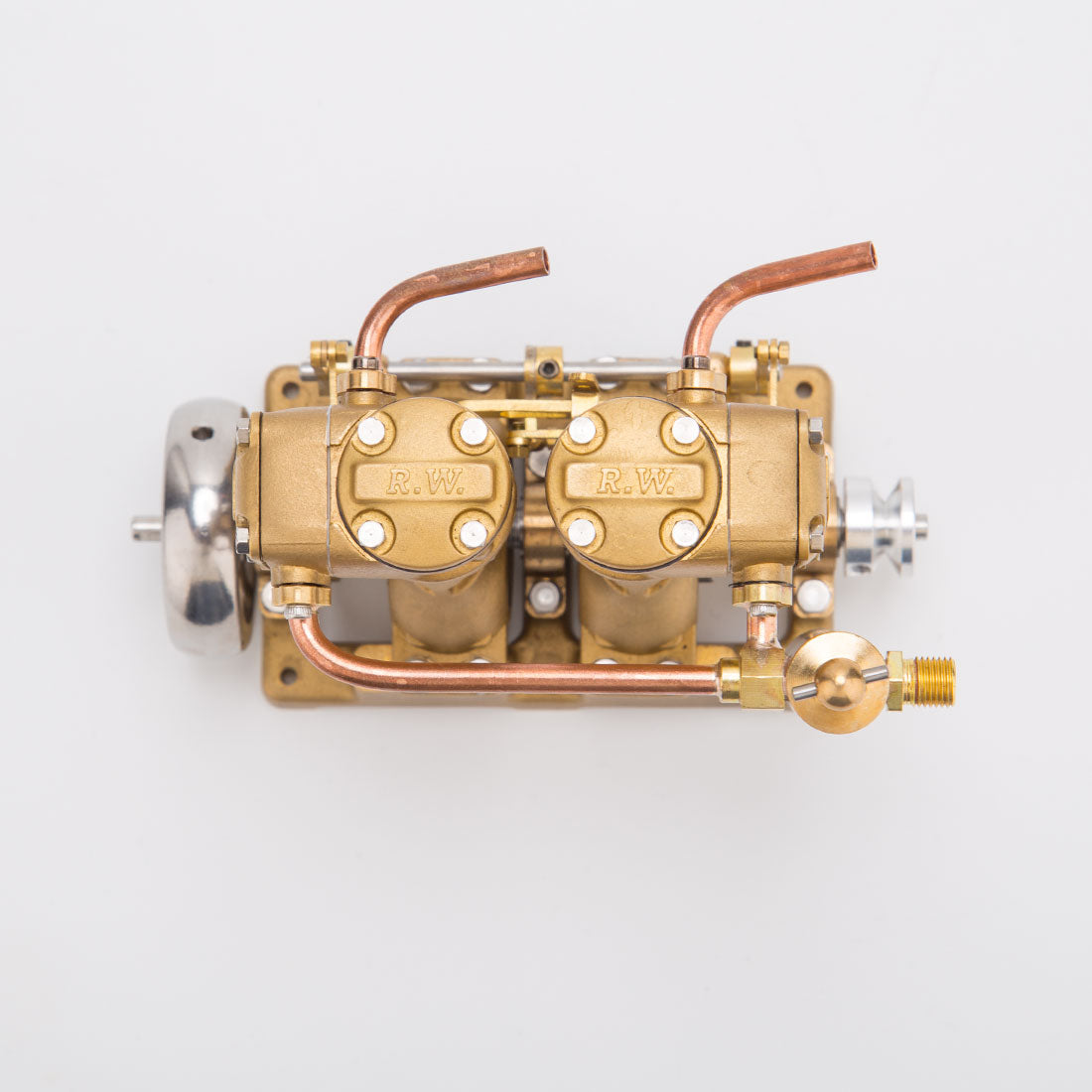 RW-L2 Retro Mini Inline Double Cylinder Steam Engine Model for 70-130cm Steamship