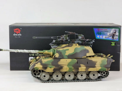 King Tiger Upgraded Metal Tracks, Wheels, Gearbox Barrel Recoil smoke Sound