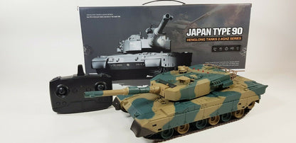 Heng Long RC BB Firing Radio Control Model Tank 3808 Type 90 2.4ghz Version 5 Infrared
