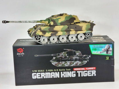 King Tiger Upgraded Metal Tracks, Wheels, Gearbox Barrel Recoil smoke Sound