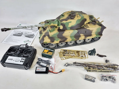 King Tiger Upgraded Metal Tracks, Wheels, Gearbox Barrel Recoil smoke Sound