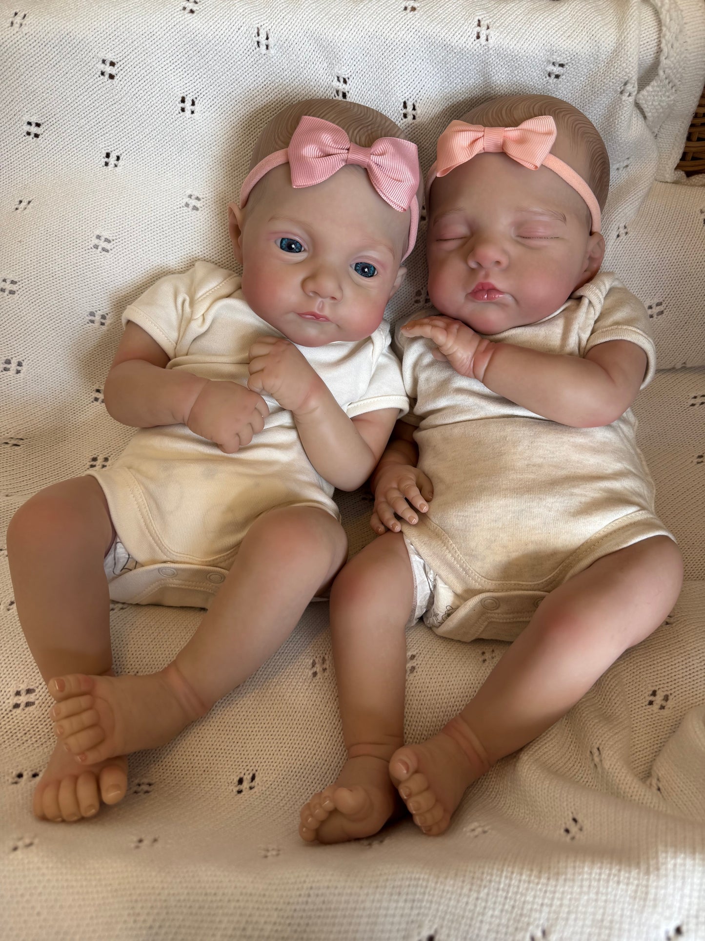 Isla & Iris – Twin Reborn Baby Girl Dolls | Handcrafted Newborn from the UK