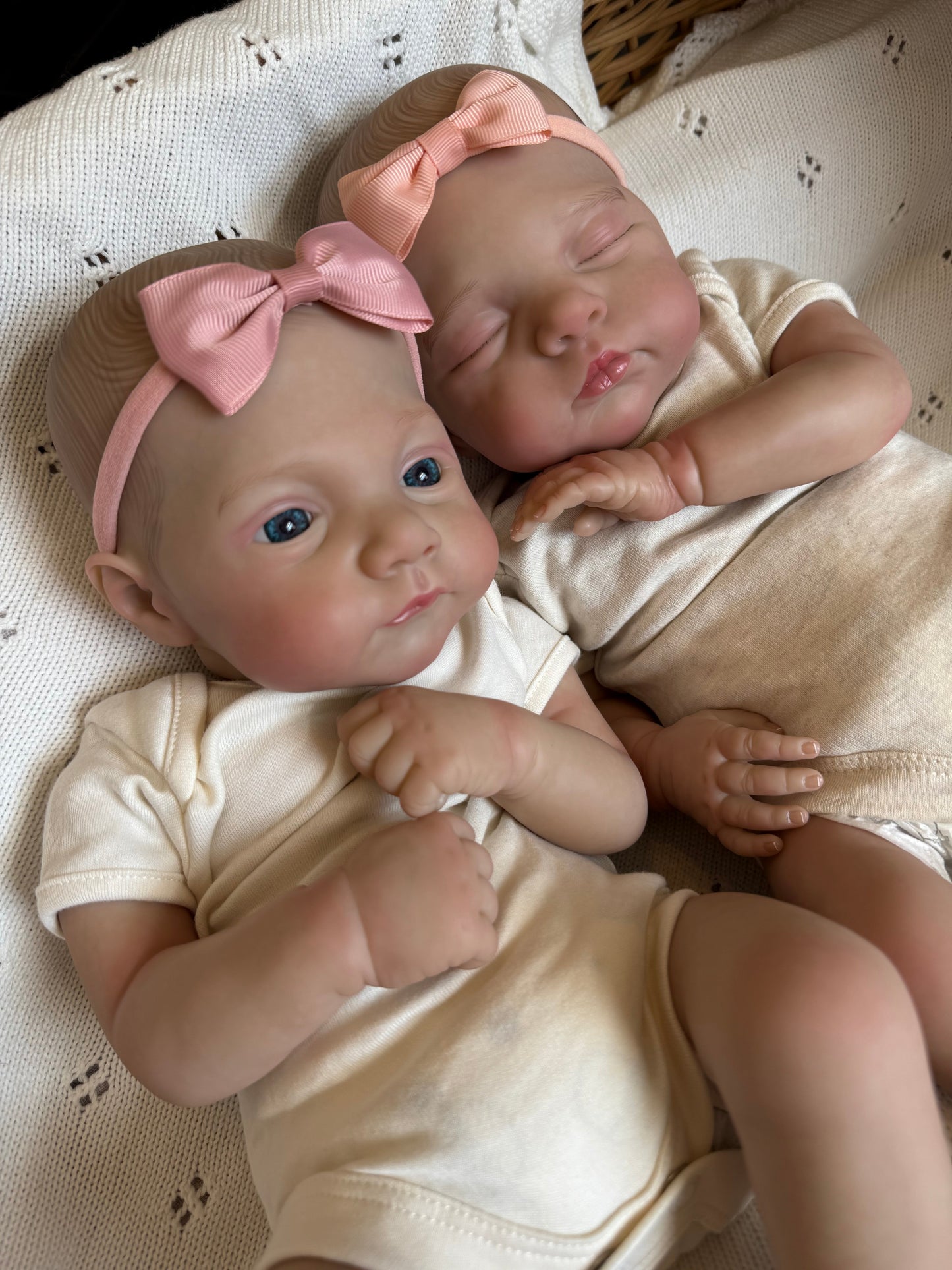 Isla & Iris – Twin Reborn Baby Girl Dolls | Handcrafted Newborn from the UK