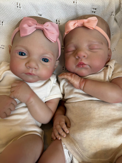 Isla & Iris – Twin Reborn Baby Girl Dolls | Handcrafted Newborn from the UK