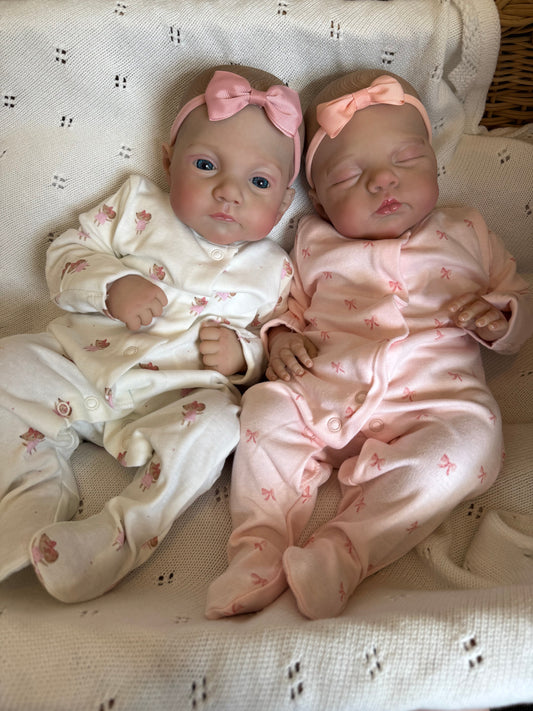 Isla & Iris – Twin Reborn Baby Girl Dolls | Handcrafted Newborn from the UK
