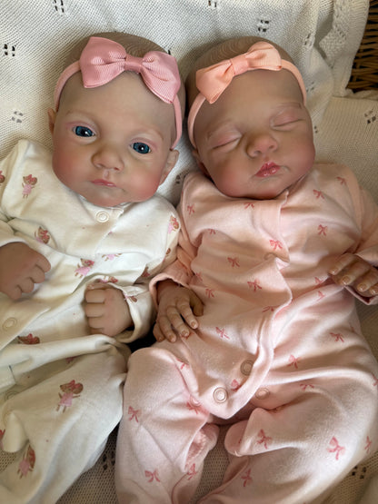 Isla & Iris – Twin Reborn Baby Girl Dolls | Handcrafted Newborn from the UK