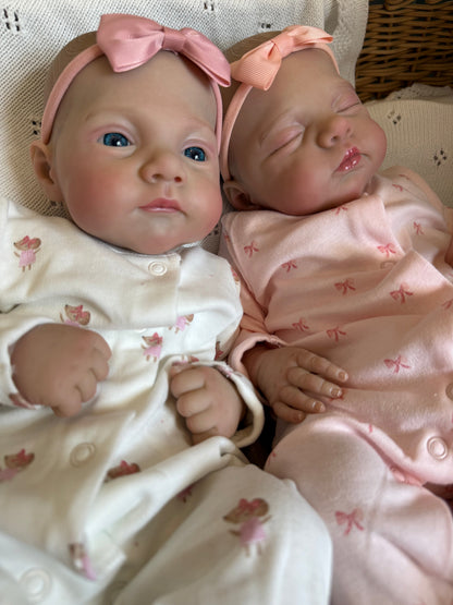 Isla & Iris – Twin Reborn Baby Girl Dolls | Handcrafted Newborn from the UK